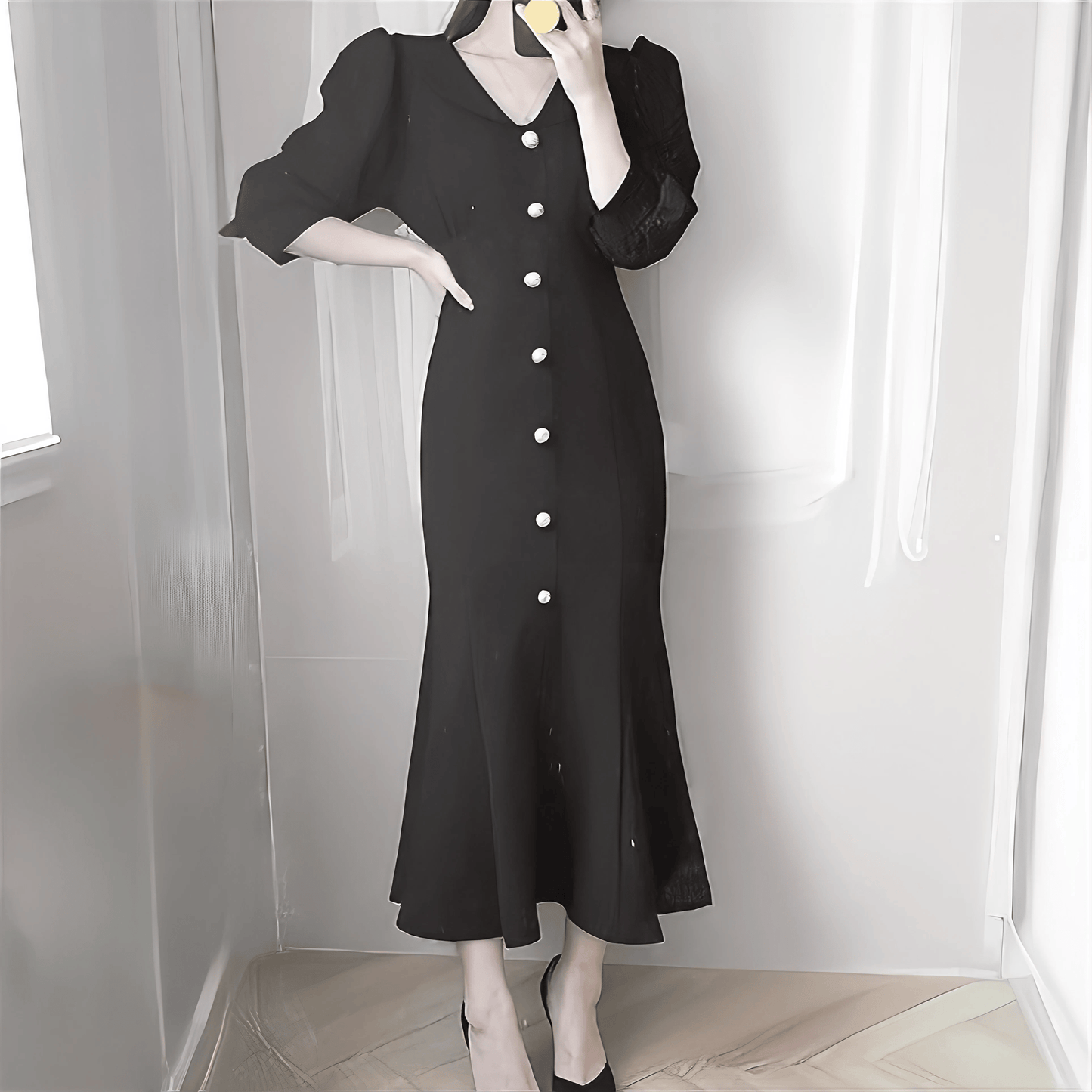 ロング丈マーメイドワンピース