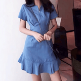 Fishtail zip-up dress