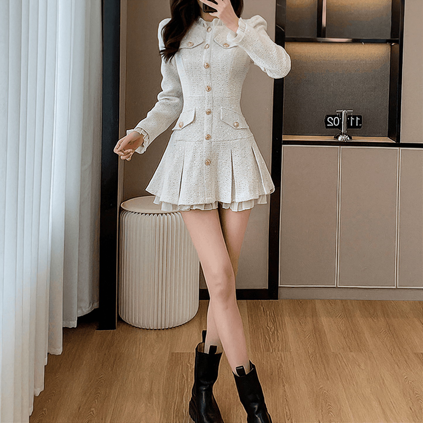 リネンフリルワンピース