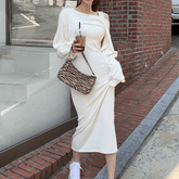 Cropped Sweatshirt + Knit Dress