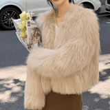 Cropped Faux Fur Jacket