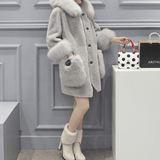 Voluminous Collar Faux Fur Coat