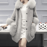 Voluminous Collar Faux Fur Coat