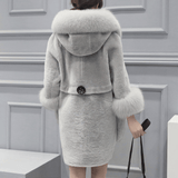 Voluminous Collar Faux Fur Coat