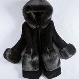 Voluminous Collar Faux Fur Coat