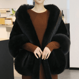 Warm Faux Fur Shawl Cape