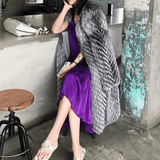 Grey Faux Fur Long Coat
