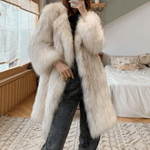 Luxury White Faux Fur Coat