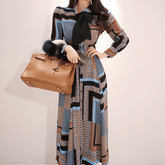 Printed Flared Long Dress