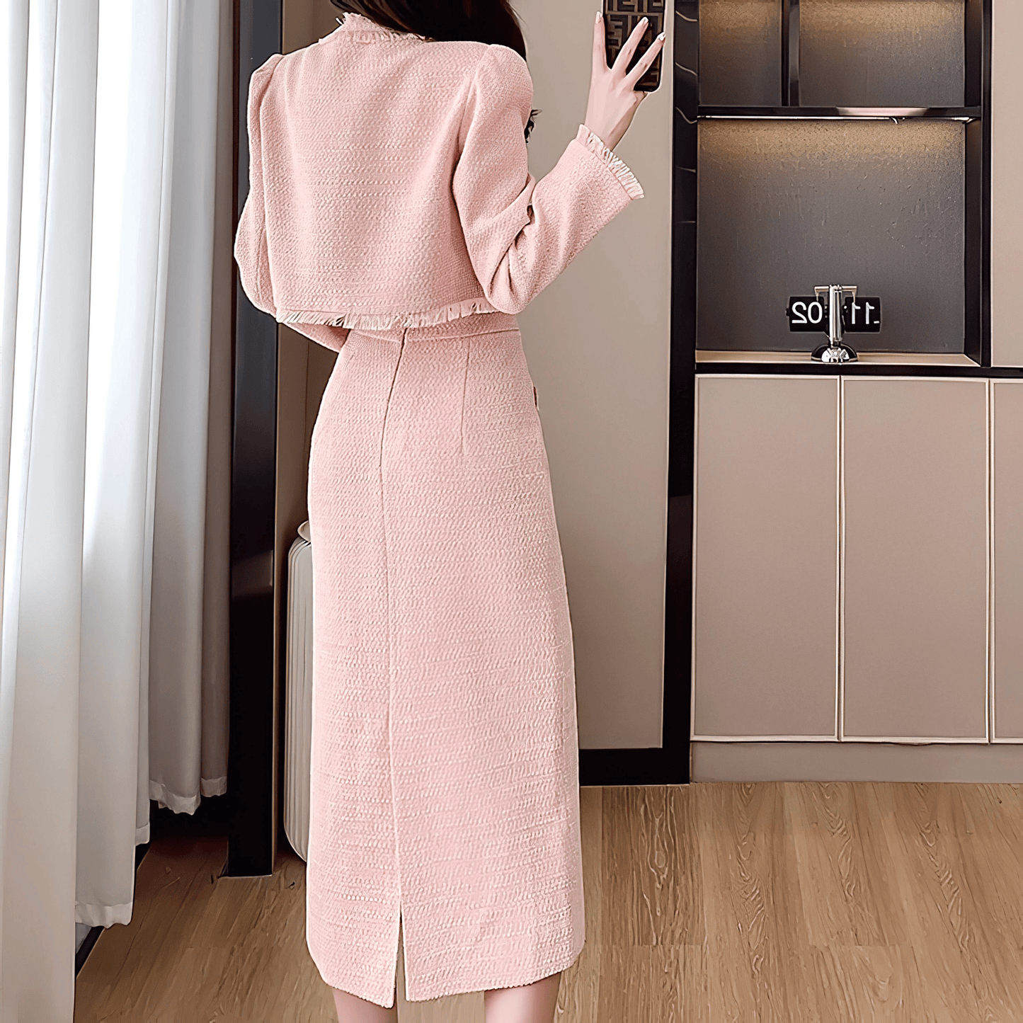 エレガントピンクツイードセットアップ