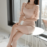Elegant Floral-Sleeve Dress