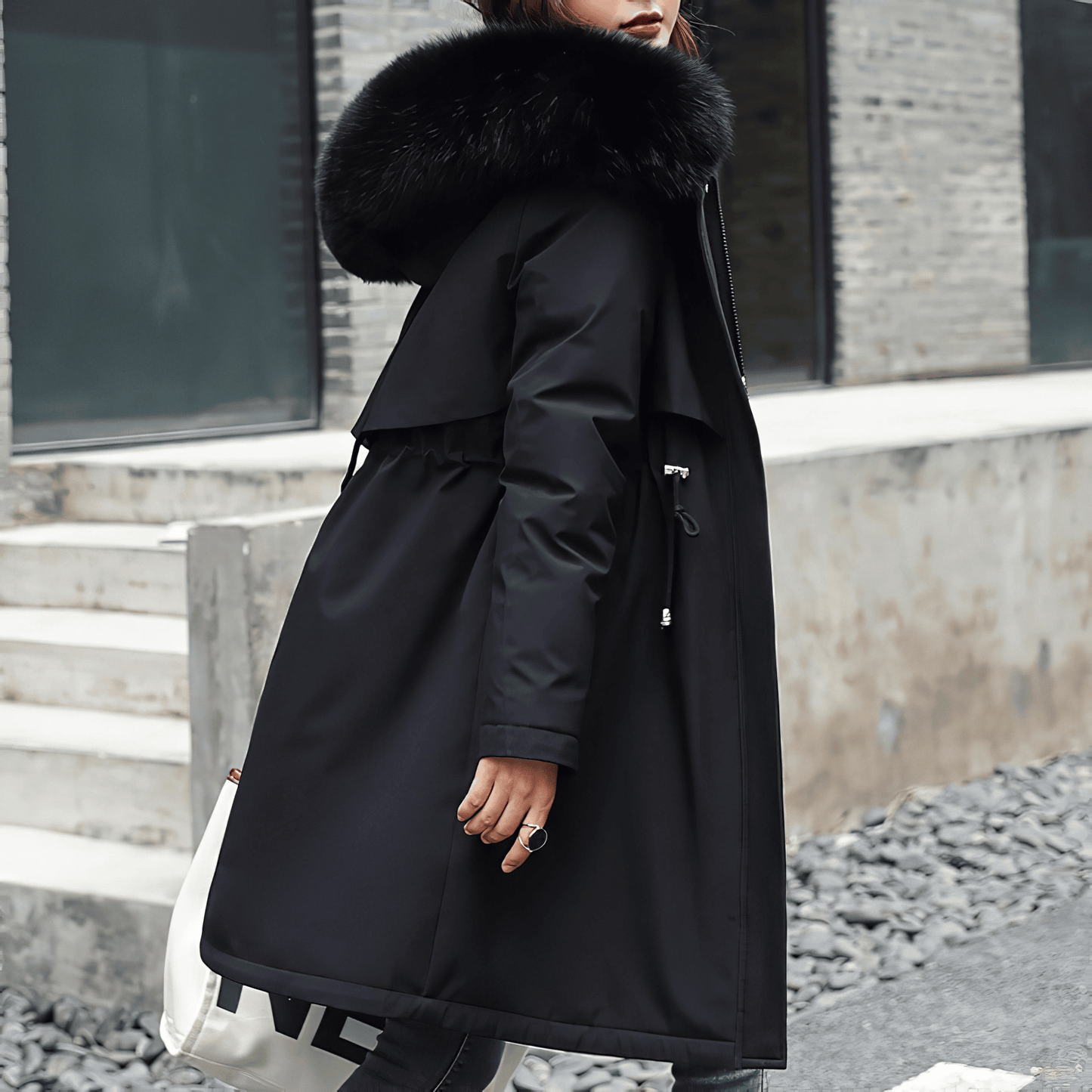 エレガントファーフードジャケット