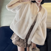 Relaxed-Fit Faux Fur Short Coat