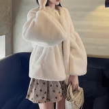 Relaxed-Fit Faux Fur Short Coat