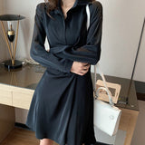 Short Shirt-Collar Slim Dress