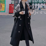 Longline Checked Casual Coat with Stitch Detail