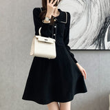 Bow-Tie Knit A-Line Dress