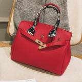 Large-capacity faux leather Kelly bag