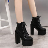 Contrast Colour Topline High-Heel Boots