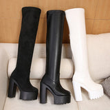 Square-heel over-the-knee boots