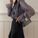 Frill and Ruffle Chiffon Blouse
