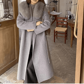 Grey Wool Silhouette Long Coat