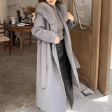 Grey Wool Silhouette Long Coat