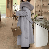 Grey Wool Silhouette Long Coat