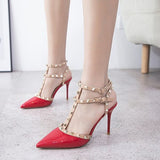 Studded Stiletto-Heel Sandals
