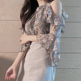 Floral Cold-Shoulder Blouse