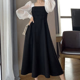 Organza Square-Neck Dress