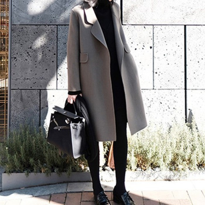 ミドル丈カシミヤウールコート