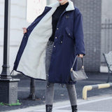 Mid-Length High-Collar Cotton Coat