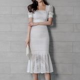 Slim Lace Top and Fishtail Skirt Co-ord Set