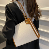 Faux Leather Chain-Strap Shoulder Bag