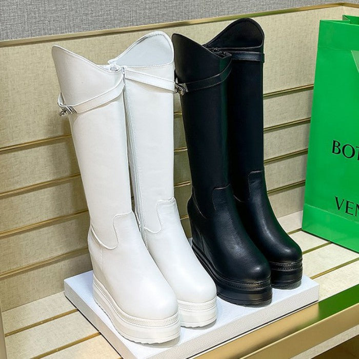 厚底シークレットロングブーツ