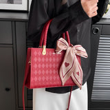 Braided-Handle Bag with Scarf