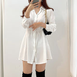 High-Waisted Side-Pleated Dress + Long Shirt