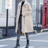 Mid-Length High-Collar Cotton Coat