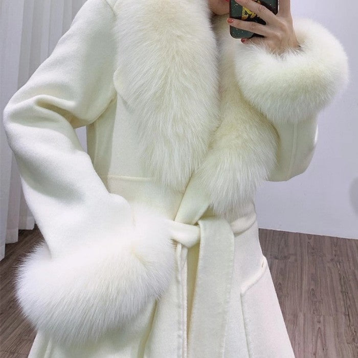 ラージファーカラーロングコート