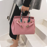 Large-capacity faux leather Kelly bag