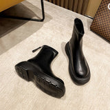 Wide-Sole Flatform Ankle Boots