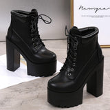 Contrast Colour Topline High-Heel Boots
