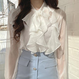 Frill and Ruffle Chiffon Blouse