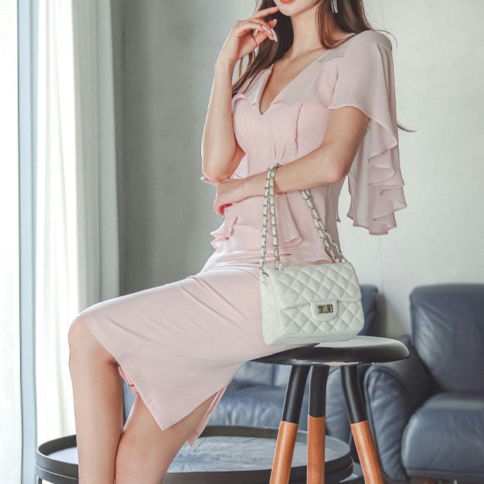 フリルケープフェイクツーピース