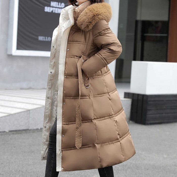 ビッグファーカラーコットンダウンジャケット