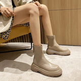 Wide-Sole Flatform Ankle Boots