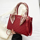 Braided-Handle Bag with Scarf