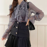 Frill and Ruffle Chiffon Blouse
