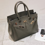 Large-capacity faux leather Kelly bag